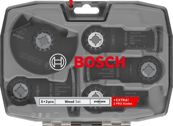 Bosch Wood Set 7-delige Starlock multitool messen.