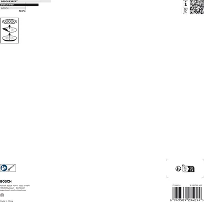 Bosch steunplaat 215 mm met 8 perforatiegaten.