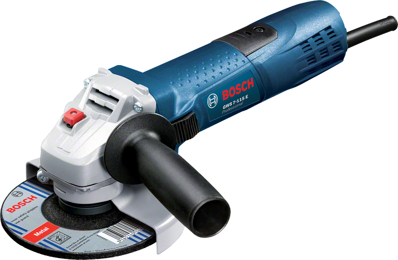 Bosch GWS 7-115 E haakse slijper met 115 mm schijf.