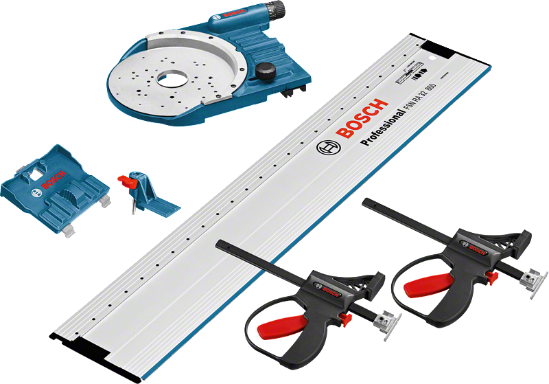 Bosch FSN OFA 32 sett med føringsskinne og klemmer.