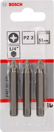 Bosch PZ2 1/4″ 51 mm skrutrekkerbits.