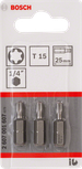 Bosch T15 25 mm skrutrekkerbits, 3-pakning.