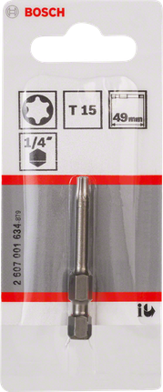 Bosch T15 49 mm skrutrekkerbits for stjerneskruer.
