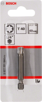 Bosch T40 49 mm skrutrekkerbits for 1/4 tommers verktøy.