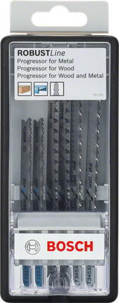 Bosch 6-delers Robust Line stikksagbladsett for tre og metall.