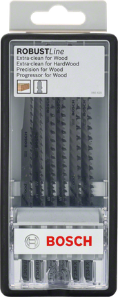 Bosch 6-delers Robust Line stikksagbladsett for tre.