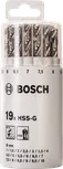Bosch 19-delers HSS-G metallborsett i plastrør.