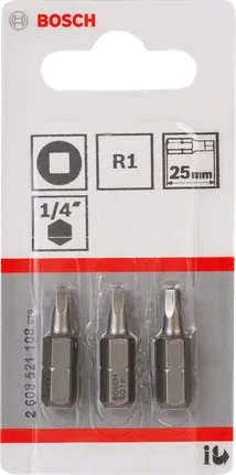 Bosch R1 25 mm firkantede skrutrekkerbitssett.