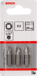 Bosch R2 25 mm skrutrekkerbits-pakke med firkantfeste.