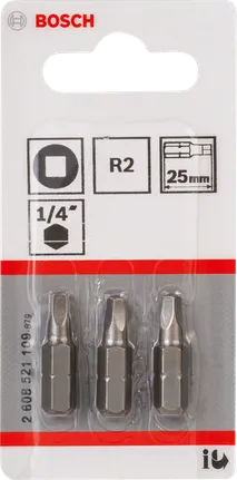 Bosch R2 25 mm skrutrekkerbits-pakke med firkantfeste.