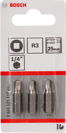 Bosch R3 25 mm skrutrekkerbitsett, 1/4 tomme.