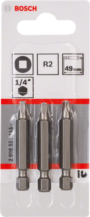 Bosch R2 49 mm 1/4 tommers firkantede skrutrekkerbitssett.