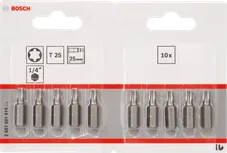 Bosch skrutrekkerbits T25 ekstra hard 25 mm, pakke med 10 stk.