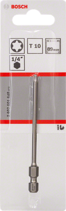 Bosch T10 89 mm skrutrekkerbits for 1/4 tommers sekskantverktøy.