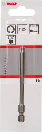 Bosch T25 89 mm skrutrekkerbits for Torx-skruer.