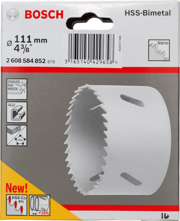 Bosch HSS-bimetall 111 mm hullsag for metall og PVC.