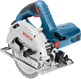 Bosch GKS 165 batteridrevet sirkelsag med ergonomisk håndtak.