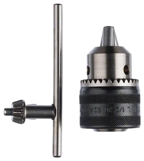 Bosch nøkkelchuck 1,5–13 mm med reservenøkkel.