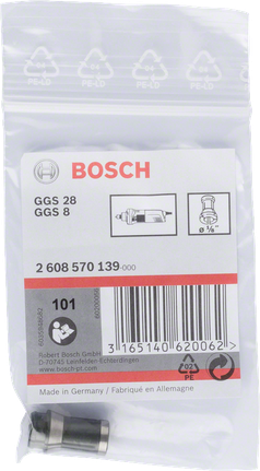 Bosch 3/8″ spennhylse uten låsemutter.