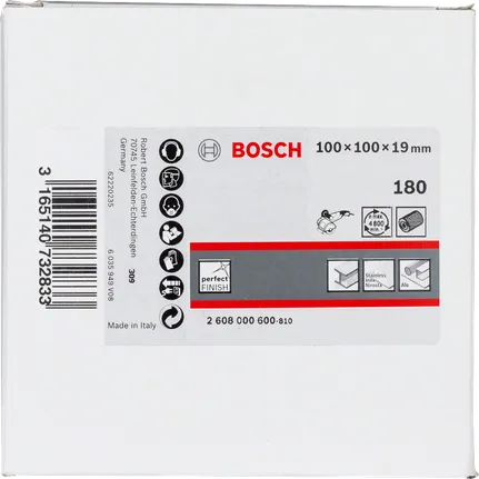 Bosch lamellslipeskive 100x100x19 mm, korning 180.