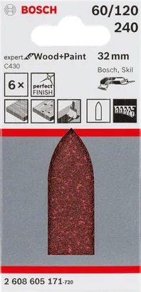 Bosch C430 slipeark 32 mm pakke med 6.