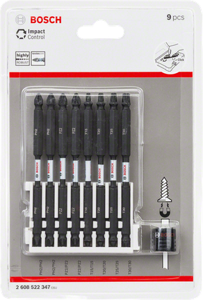 Bosch Impact Control skrutrekkerbitsett 9 deler.