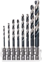 Bosch 8-delers Impact Control HSS-borsett i holder.