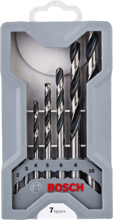 Bosch HSS spiralbor PointTeQ 7-delers Mini-X-Line-sett.