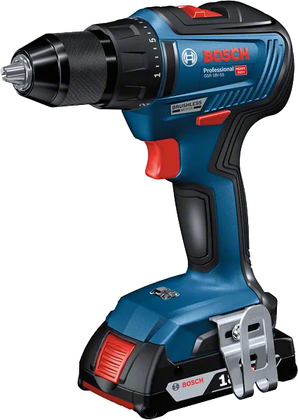 Bosch GSR 18V-55 batteridrevet drill med 2Ah batteri.