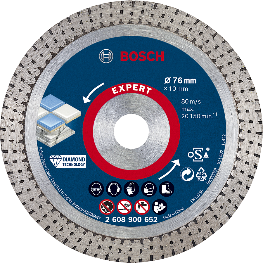 Bosch EXPERT HardCeramic 76 mm diamantkappeskive.