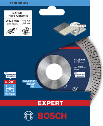 Bosch EXPERT HardCeramic diamantskjæreskive 125 × 22,23 mm.