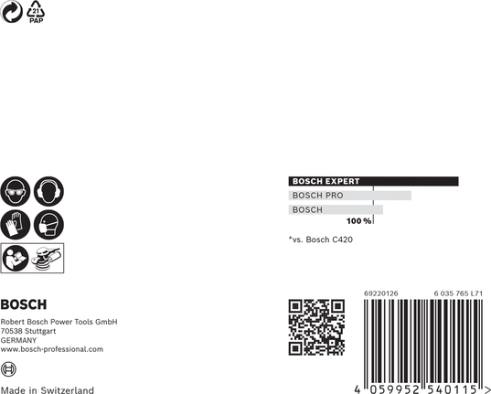 Bosch EXPERT M480 slipenett 125 mm G120 5-delers.