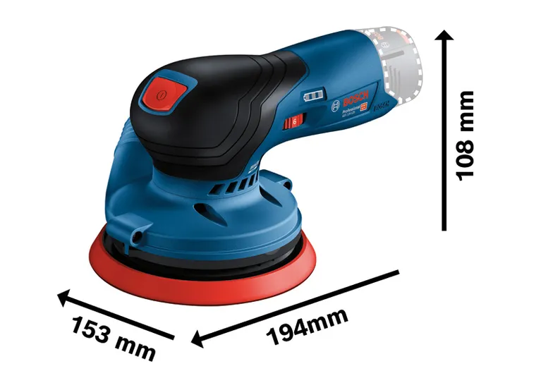 Bosch GEX 12V-125 batteridrevet eksentersliper.