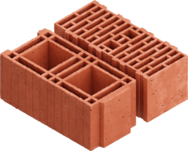 Bygningselement med hul murstein