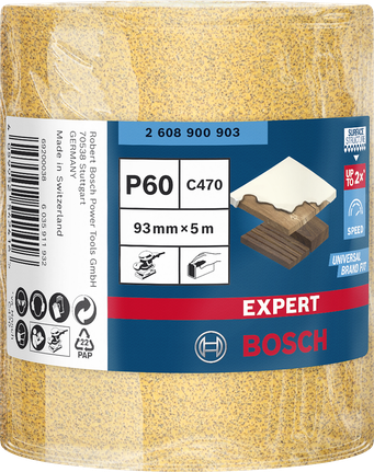 Bosch EXPERT C470 sandpapirrull 93 mm × 5 m P60.