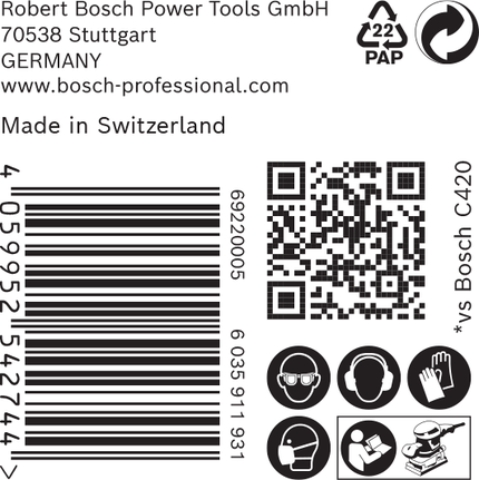 Bosch C470 sandpapir 93 x 186 mm.