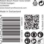 Emballasjeetikett for Bosch C470 sandpapir.