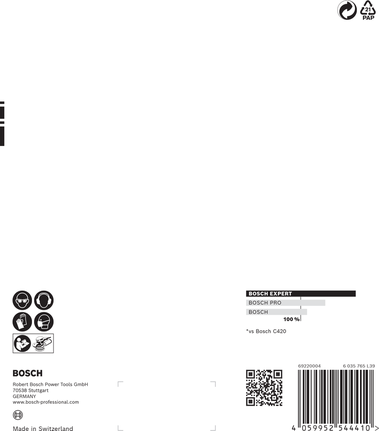 Bosch EXPERT C470 150 mm sandpapir, 5-pakning.