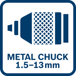  Nøkkelfri metallchuck 1,5–13 mm