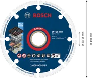 Bosch EXPERT diamantskjæreskive for metall 105 mm.