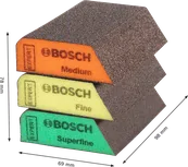 Bosch kombiblokk slipesvamper medium fin superfin.