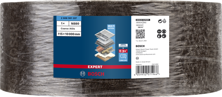 Bosch N880 fiberrull 115 × 10000 mm grov.