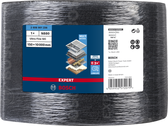 Bosch N880 slipeull med fleece 150 × 10000 mm.