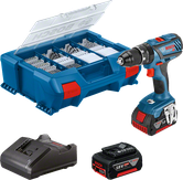 Bosch GSB 18V-28 batteridrevet drillsett med tilbehør.