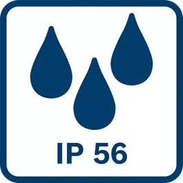 IP56 beskyttet mot støv og kraftig vannsprut 