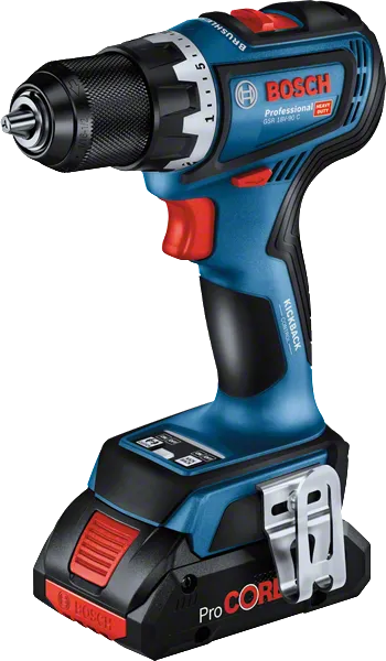 Bosch GSR 18V-90 C batteridrevet drill med ProCORE-batteri.