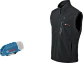 Bosch GHV 12+18V XA varmevest og USB-adapter.