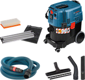 Bosch GAS 35 M AFC våt- og tørrstøvsuger med tilbehør.
