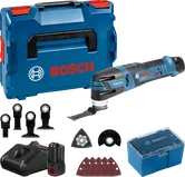 Bosch GOP 12V-28 batteridrevet multiverktøysett med tilbehør.