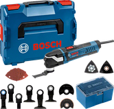 Bosch GOP 40-30 multiverktøysett med tilbehør og koffert.